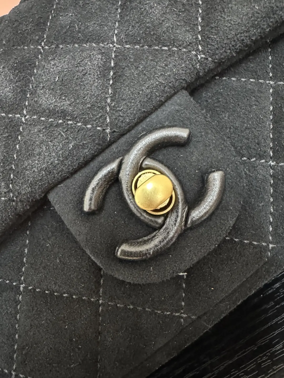 Chanel 麂皮翻蓋鏈條包 單肩斜挎