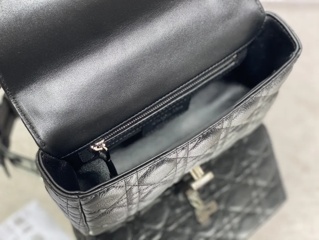 Dior Caro 黑色小牛皮鏈條包 手提斜挎