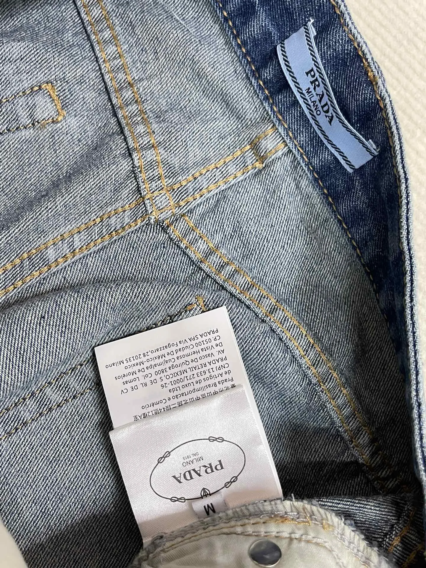 Prada Denim Shorts Logo Relaxed Fit