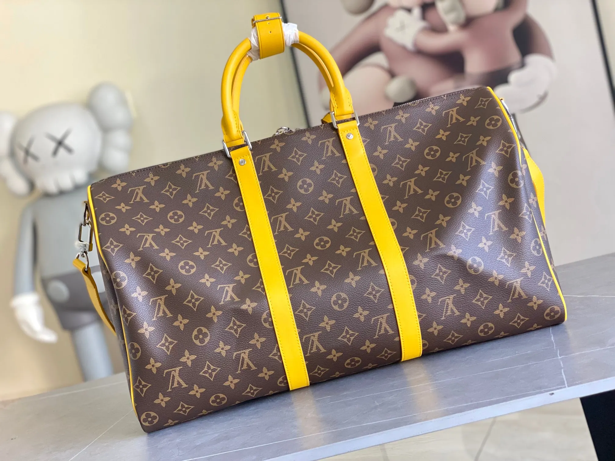 Keepall 金色 牛皮 旅行袋 大容量旅行款