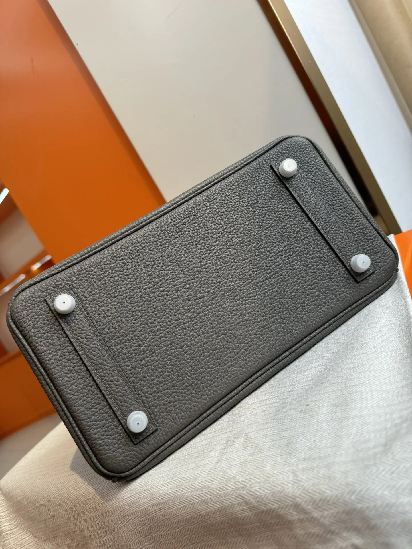 Birkin 铂金 进口Togo皮 锡器灰 銀扣 手提包 通勤手提款