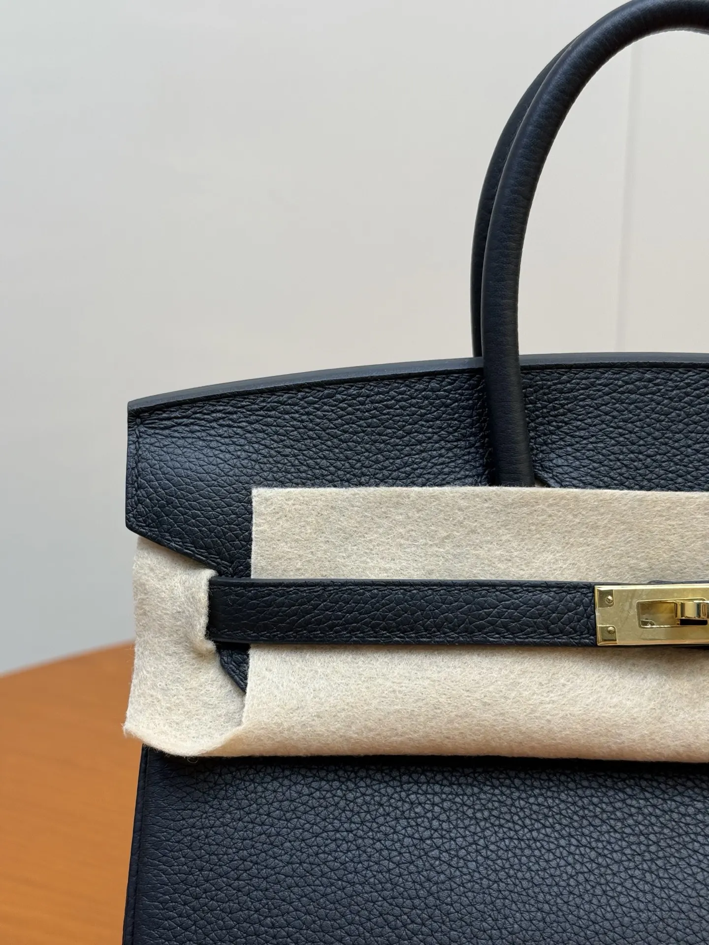 Hermes Black Top Handle Bag Classic Leather