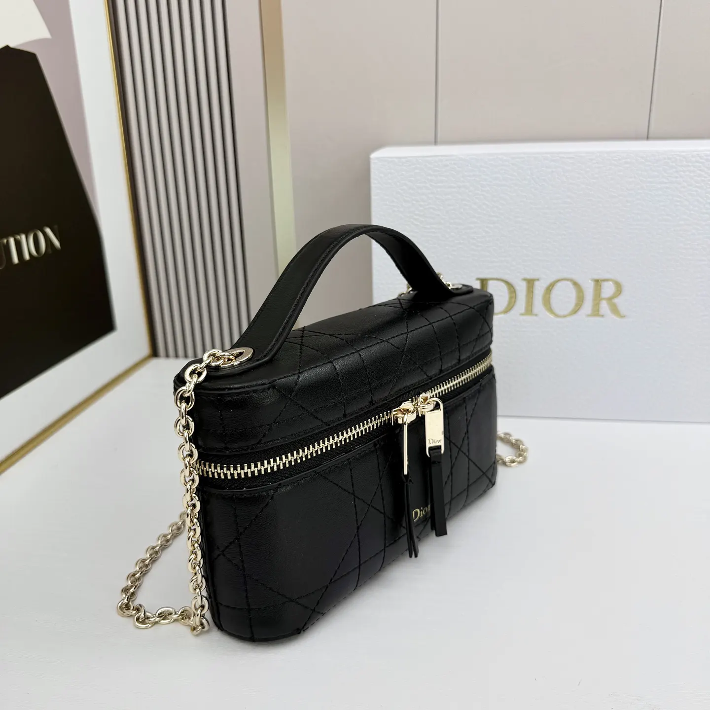 Black Cosmetic Pouch Leather