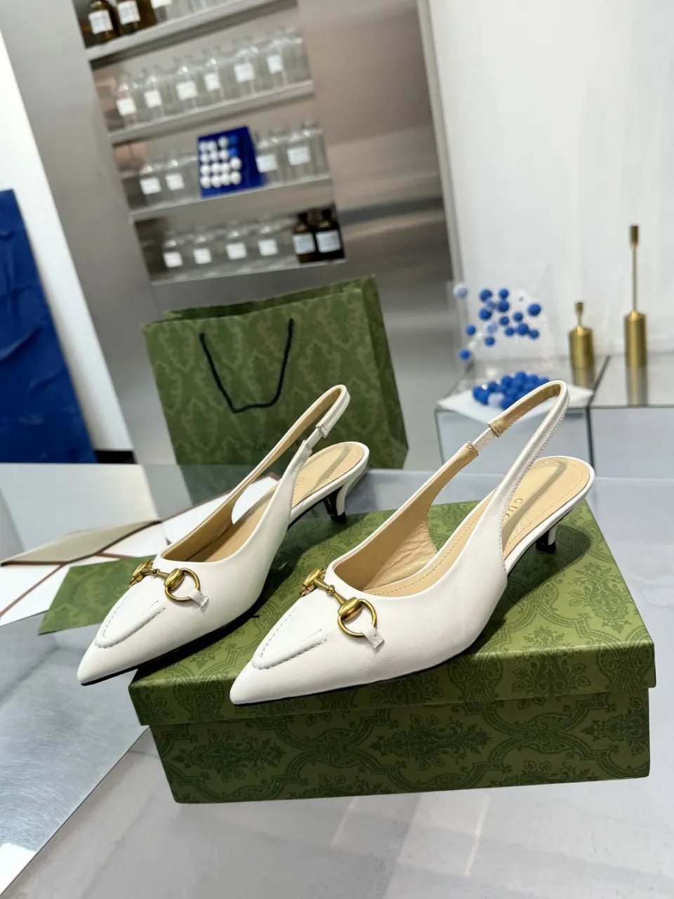 Gucci Slingback 尖头高跟鞋 通勤