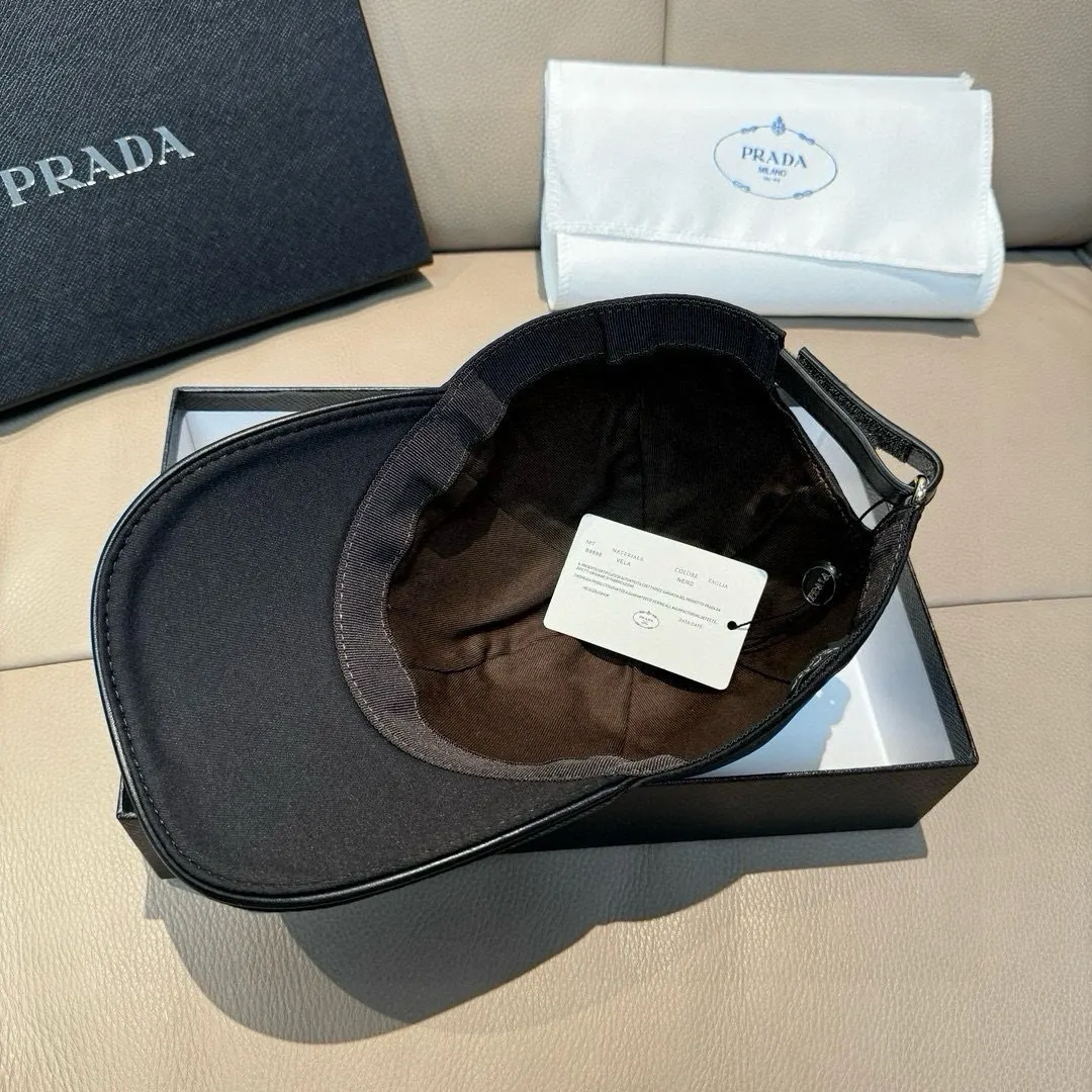 PRADA 牛皮 棉质 刺绣 帽子 精致搭配款