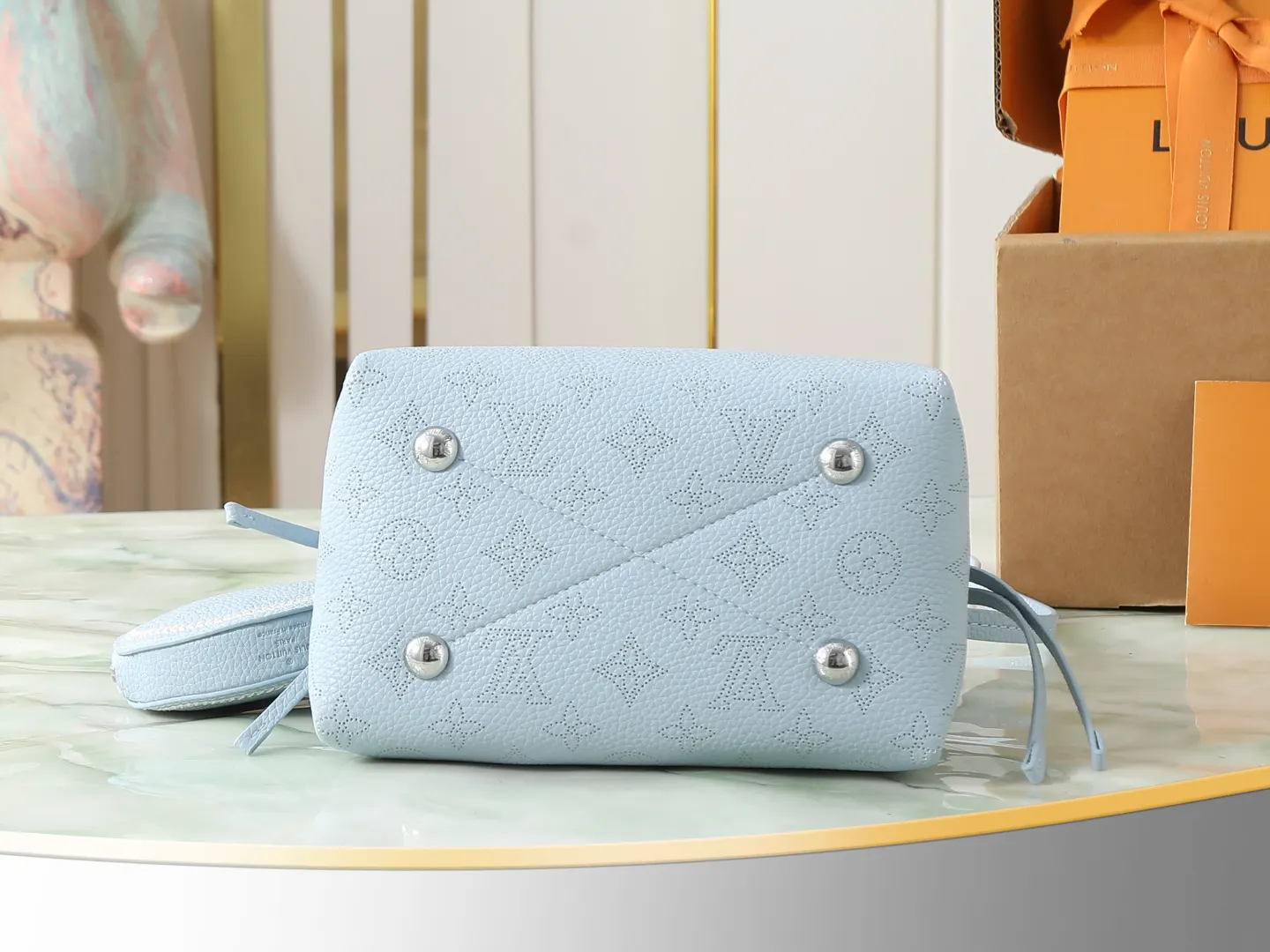 Blue Chain Bag Leather
