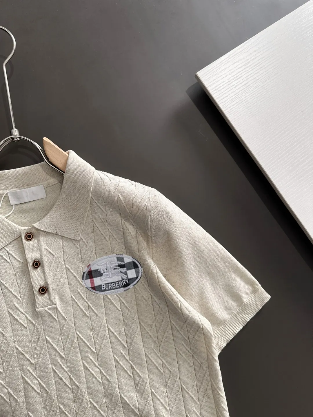 Burberry Embroidery Cotton Knitwear Textured Knit Image 2 Burberry Embroidery Cotton Knitwear Textured Knit Image 2