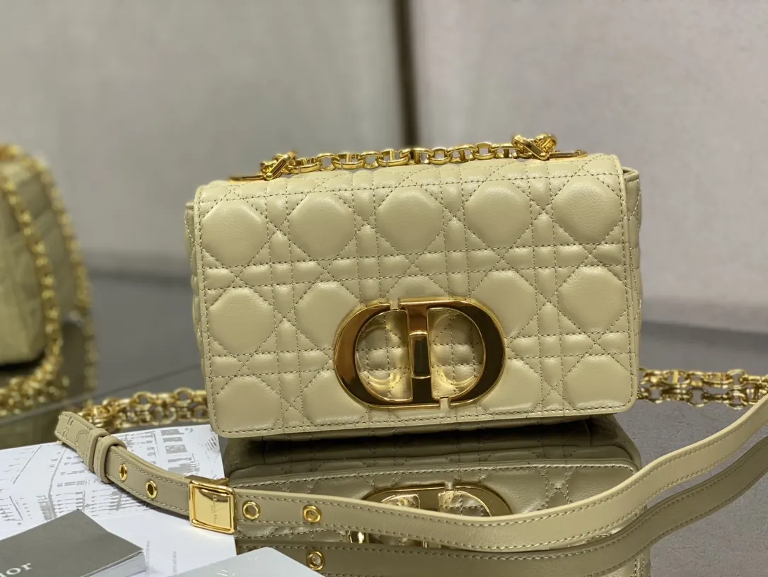 Dior Caro 米色 皮革 手提包