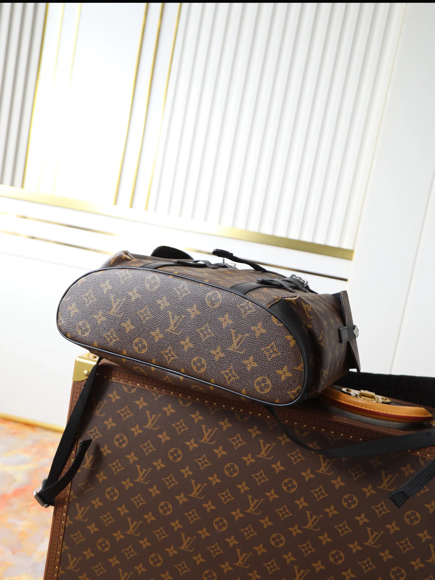 Black Monogram Fashion Item Travel Leather