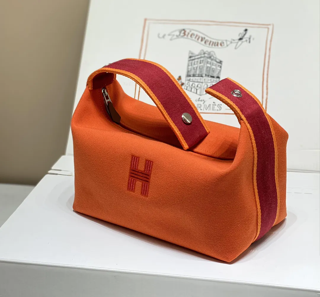 Hermes 帆布 化妆包 便携收纳款