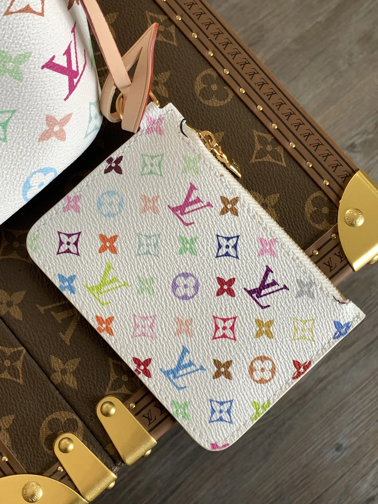 LV 老花 牛皮 收納包 旅行收納款