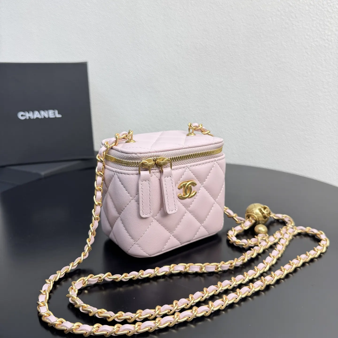 CHANEL 红色 羊皮 链条包 精致链条款
