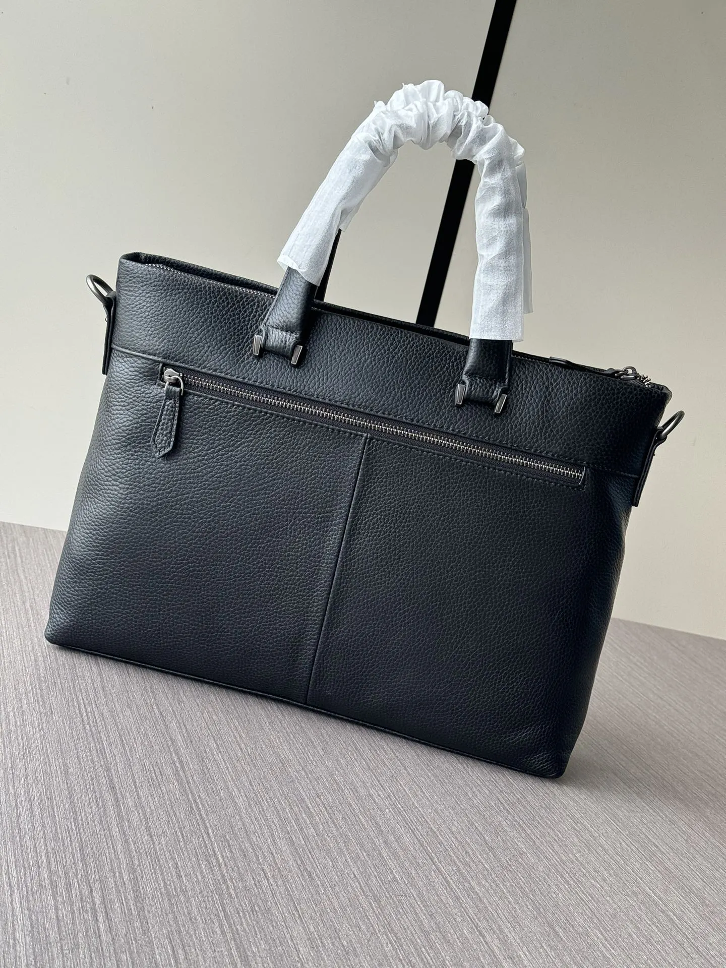 Prada Black Briefcase Business Commuter Leather