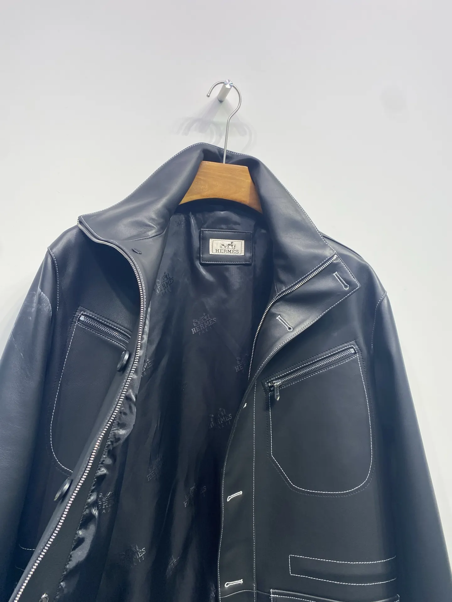 Hermès 白色 羊皮 外套 高级休闲