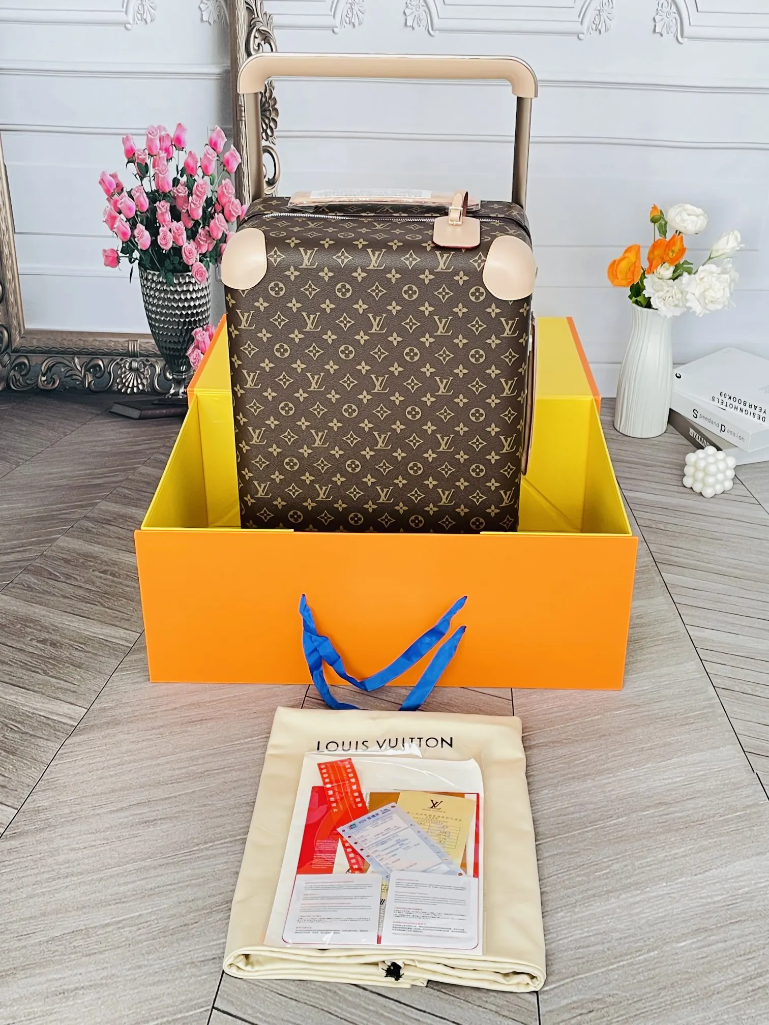 LV 老花 帆布 行李箱 旅行拉杆款 輕便出行款
