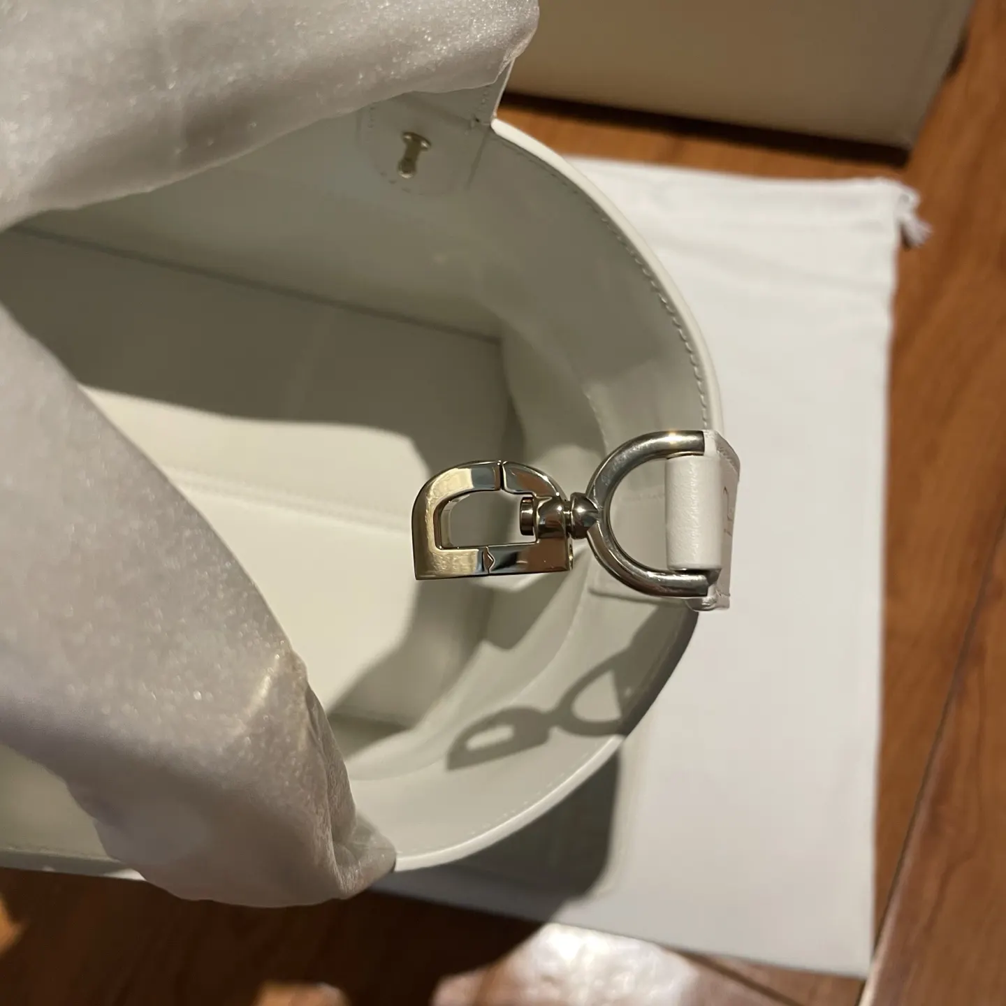 Dior White Bucket Bag Casual Leather