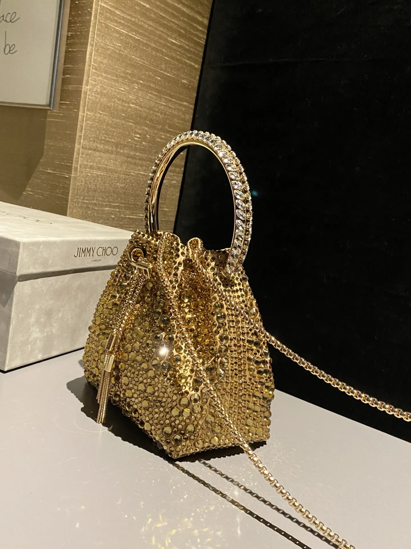 JIMMY CHOO BON BON系列标志款手提包 鏈條包 精致鏈條款