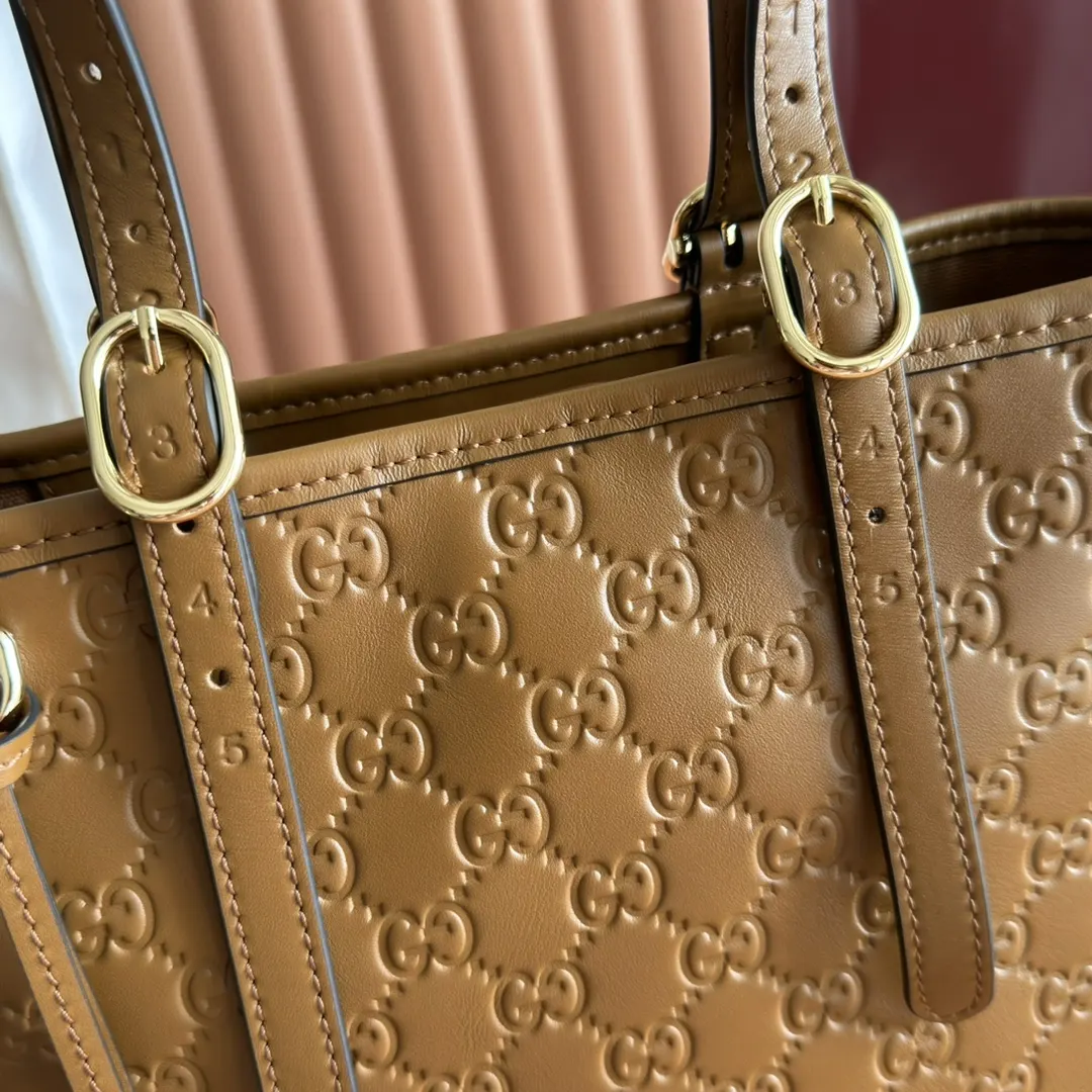 Gucci Brown Pink Tote Bag