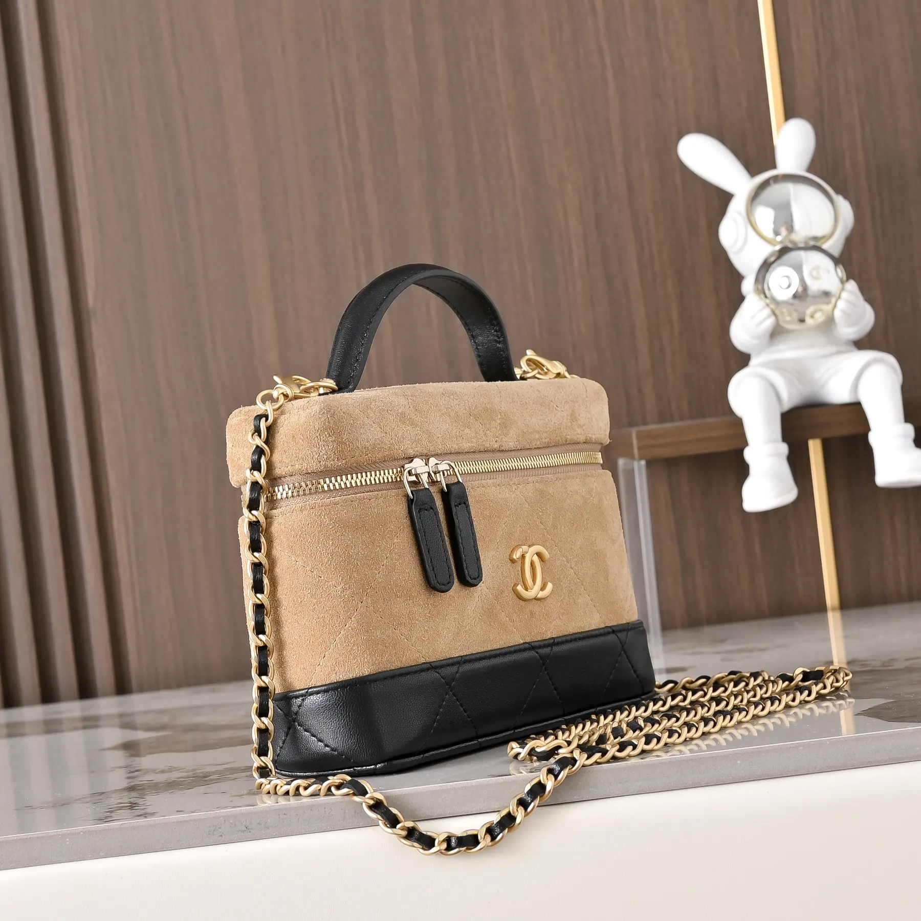 Black Brown Chain Bag