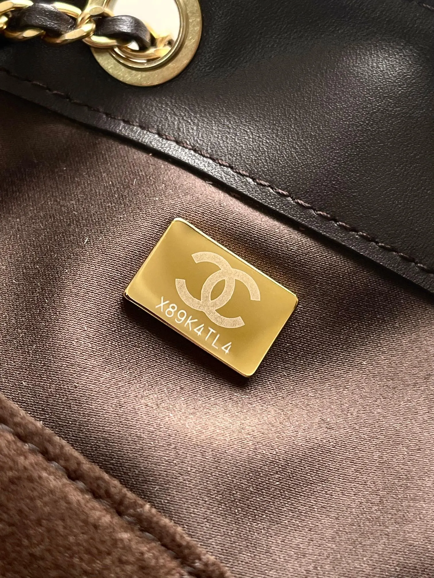 Chanel 棕色牛皮Hobo腋下包 单肩