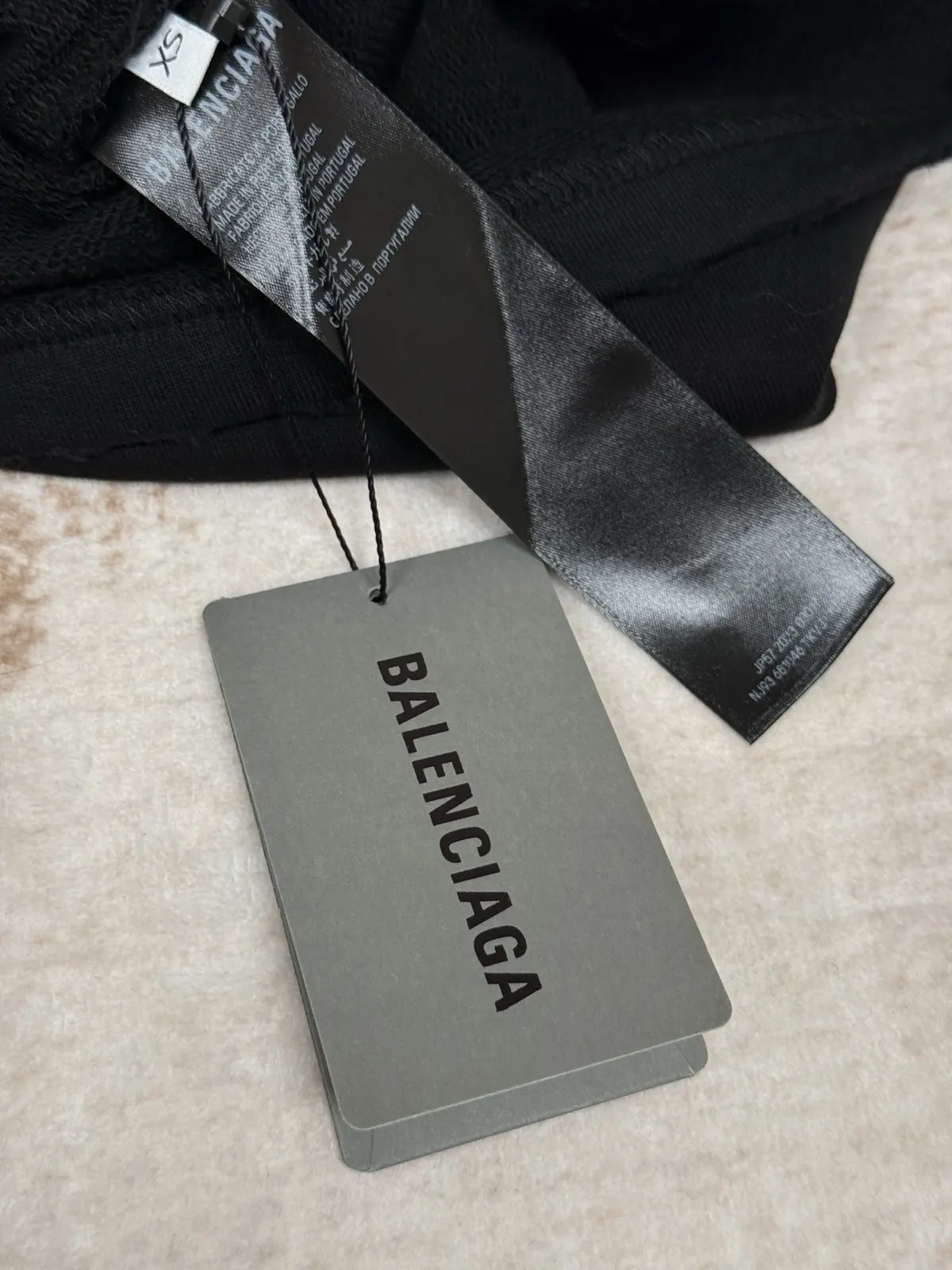Balenciaga Black Cotton Logo Short Sleeve T-Shirt Loose