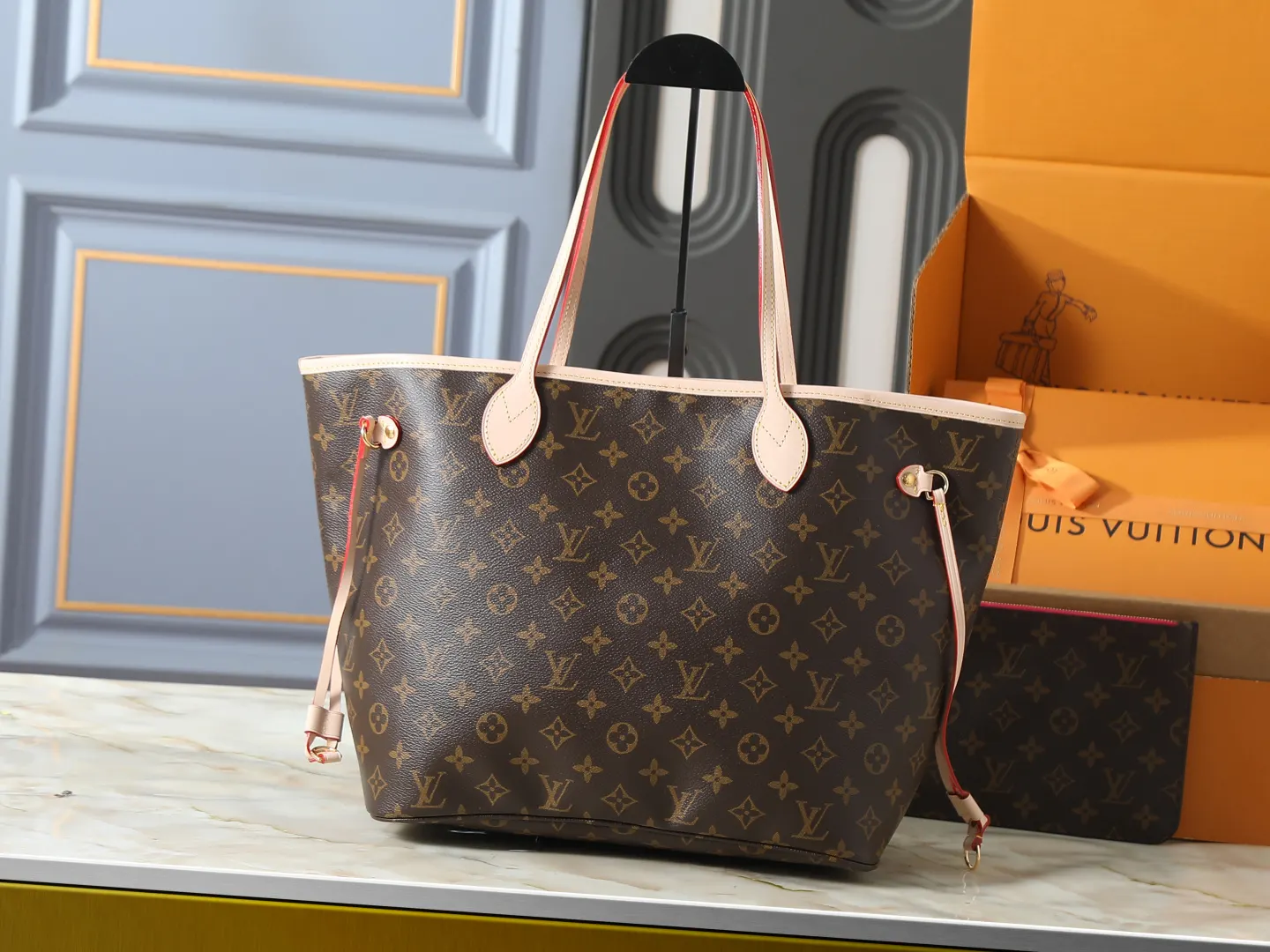 Neverfull 老花 帆布 手拿包 精致手拿款
