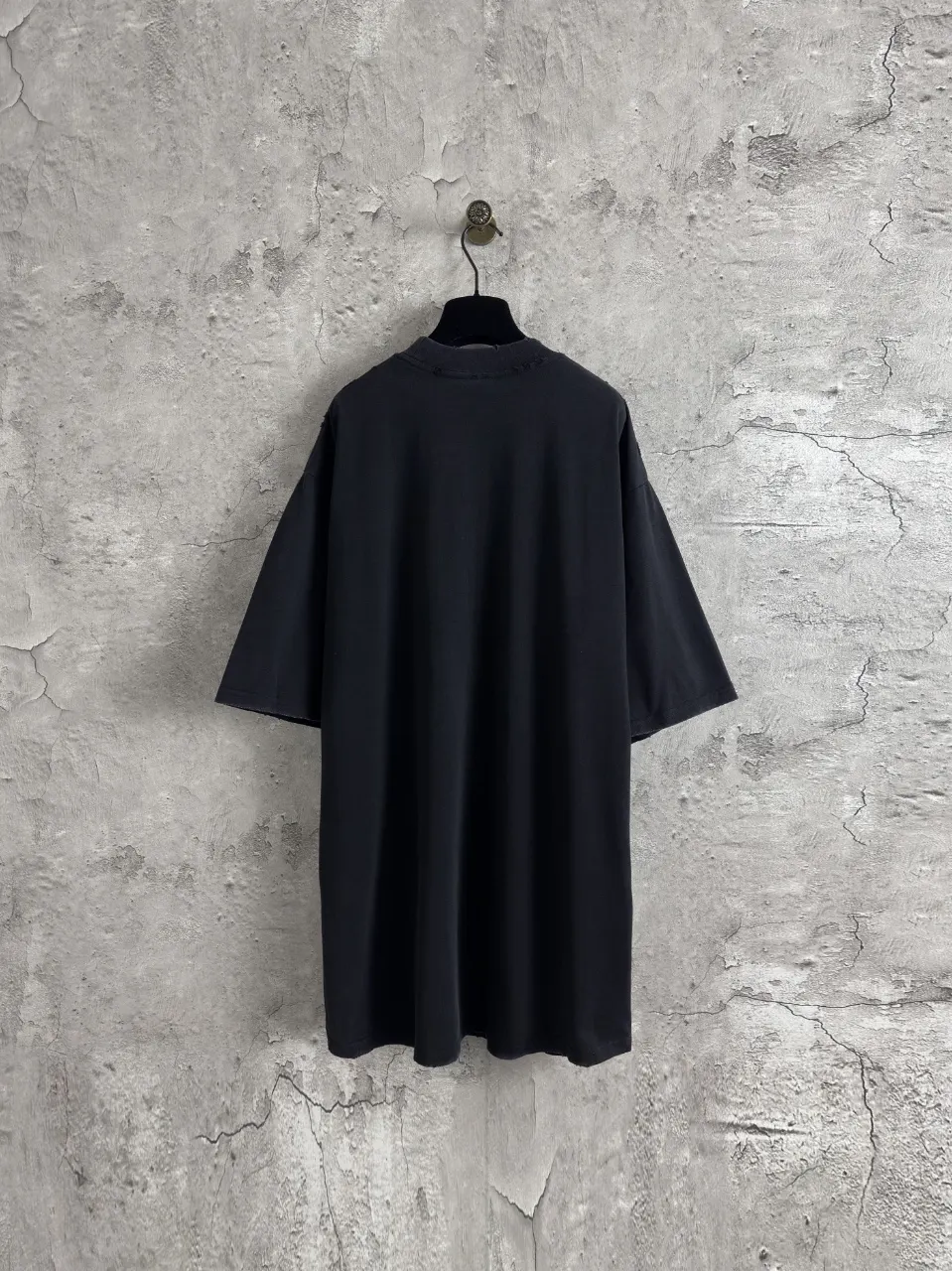 Balenciaga 黑色 字母 刺绣 短袖T恤 街头休闲款