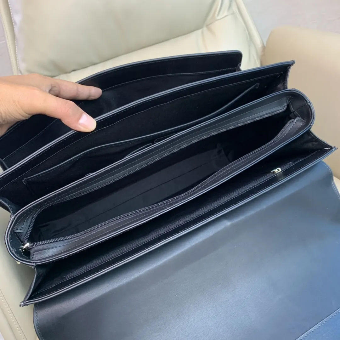 Black Briefcase Business Commuter Leather