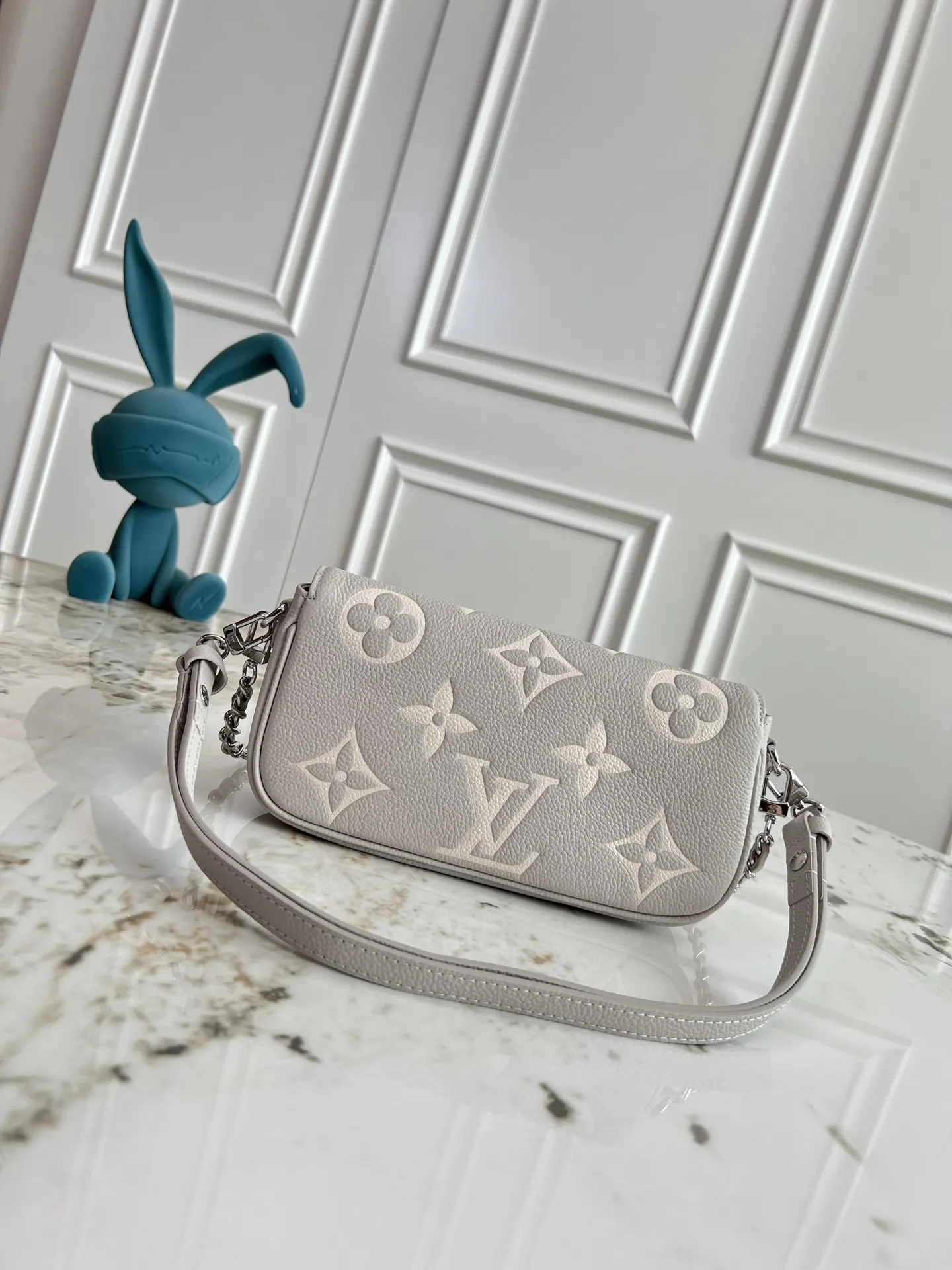 Louis Vuitton Gray Monogram Chain Bag