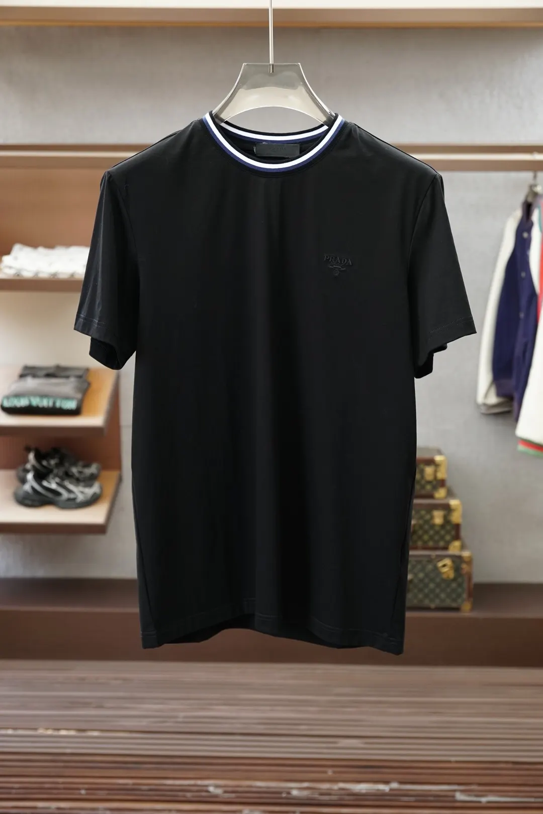 Prada 棉质 刺绣 Logo 短袖T恤