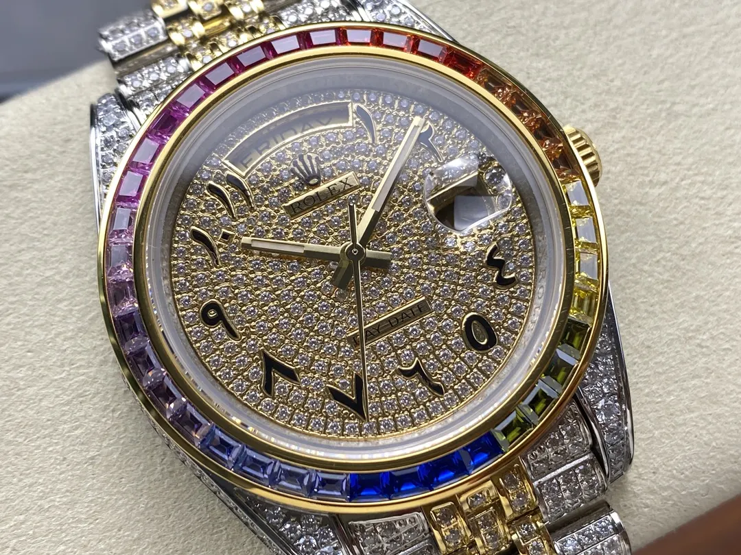 Rolex 劳力士 隐藏款 满钻星期日志 手表 经典腕表款