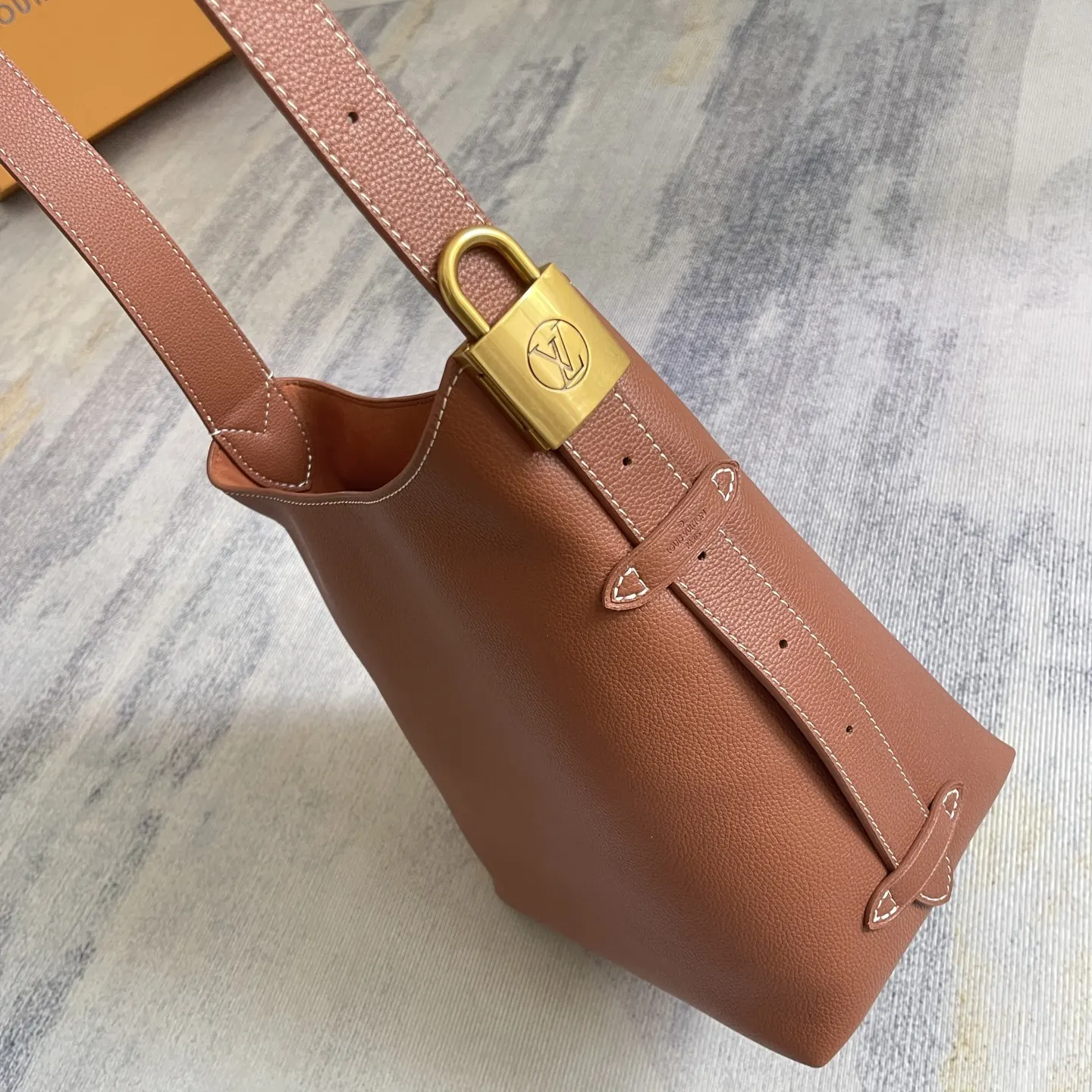 Gray Hobo Shoulder Bag Vintage Leather