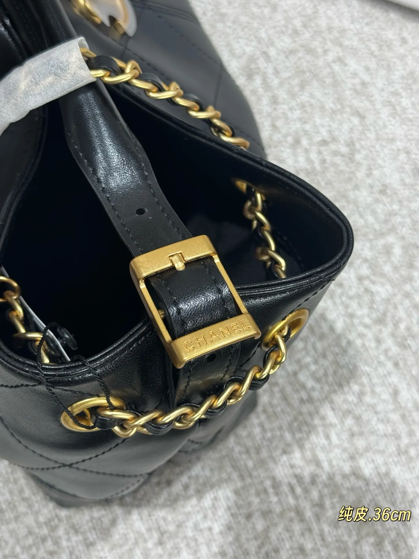 Chanel Gold Hobo Shoulder Bag Vintage Leather
