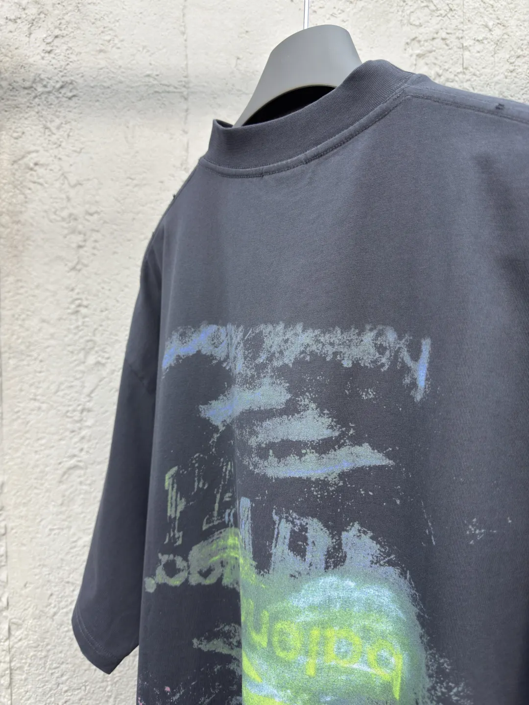 Balenciaga Black Cotton Short Sleeve T-Shirt Street Casual