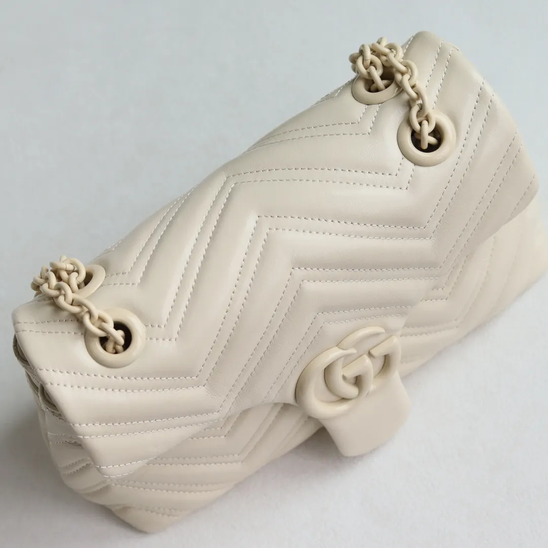 Black White Chain Bag Leather