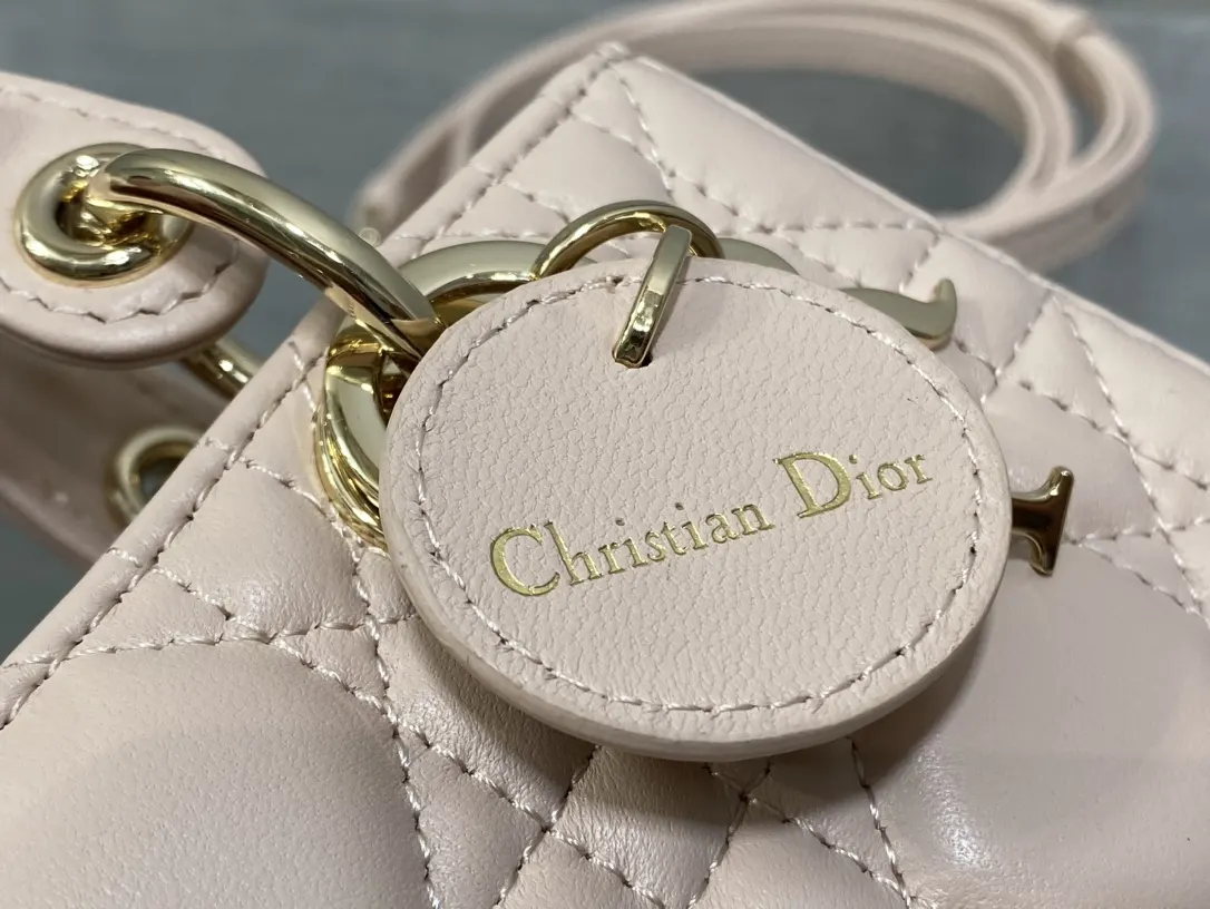 Dior 羊皮 进口 羊皮横款戴妃包迷你胭脂粉 鏈條包 精致鏈條款