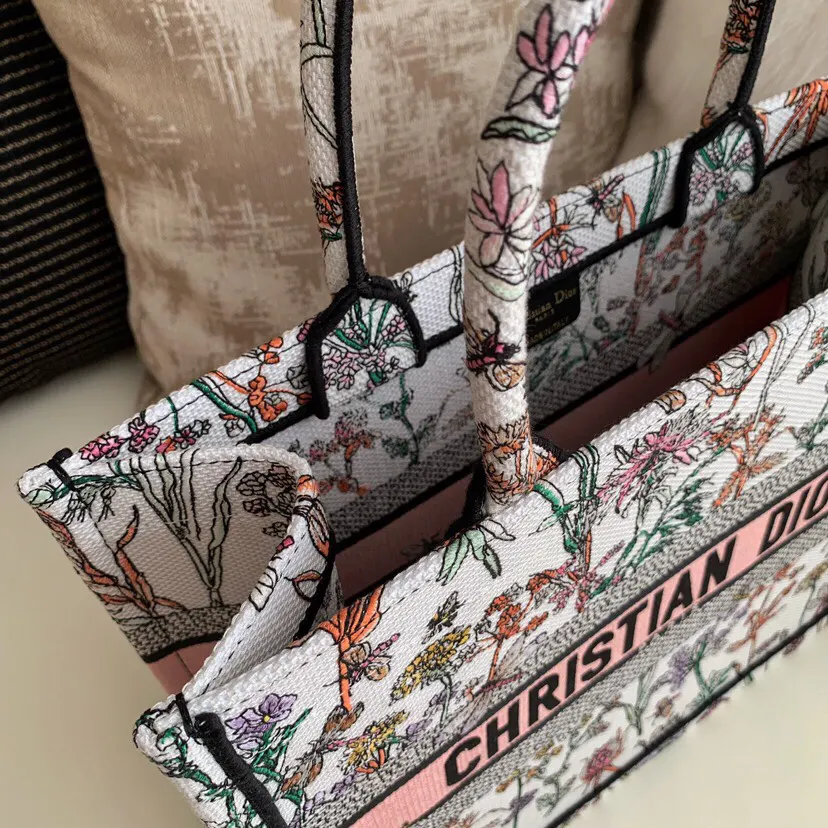 Book Tote 托特包 中号 多色植物图 大容量托特款