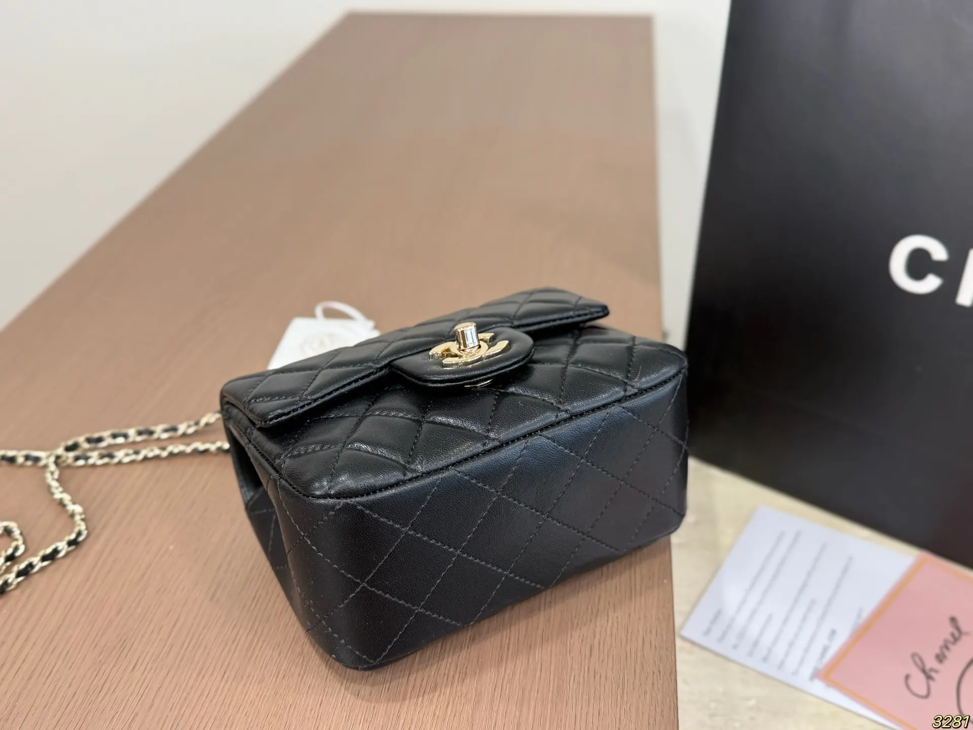 CHANEL 淡金球调节扣方胖子 金球包 cf 斜挎包 轻便斜挎款