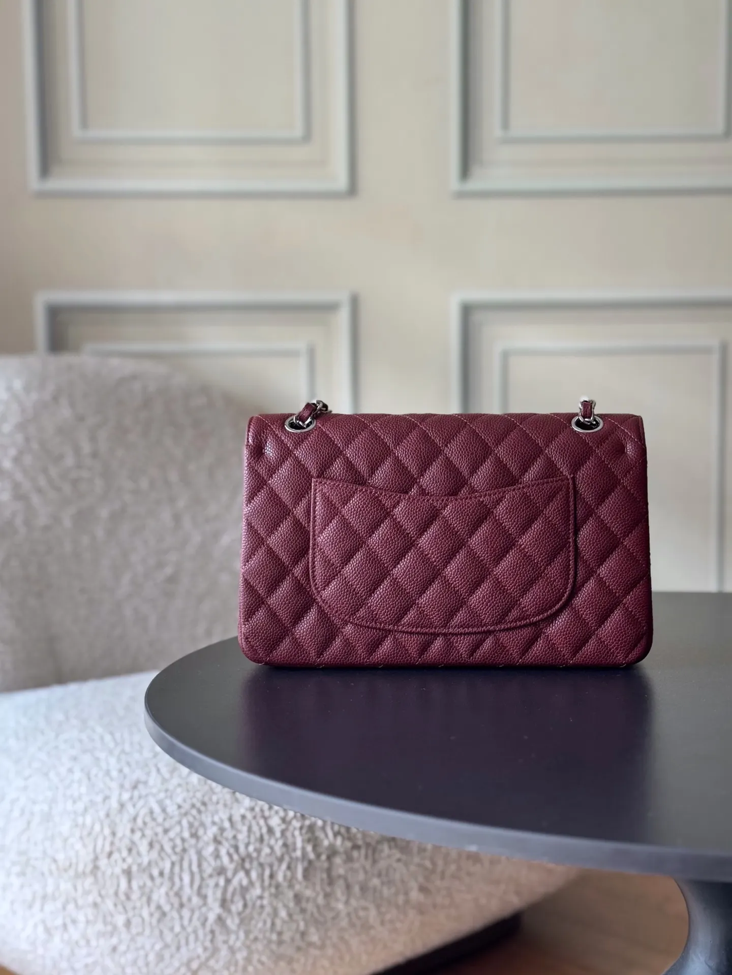 Chanel 小号 红色 皮革 菱格绗缝 链条包
