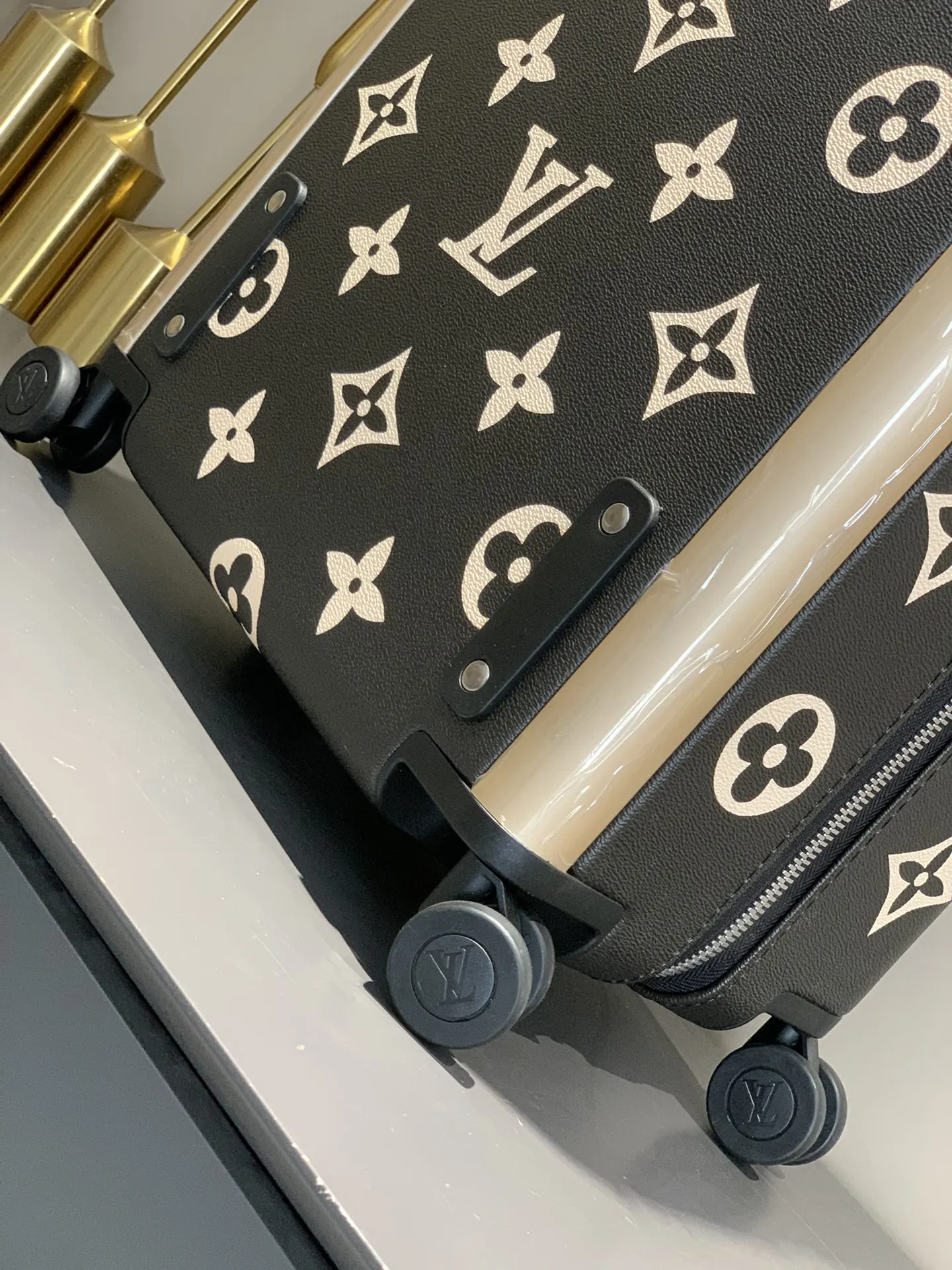 Louis Vuitton Gray Silver Suitcase Travel Lightweight Four-Wheel