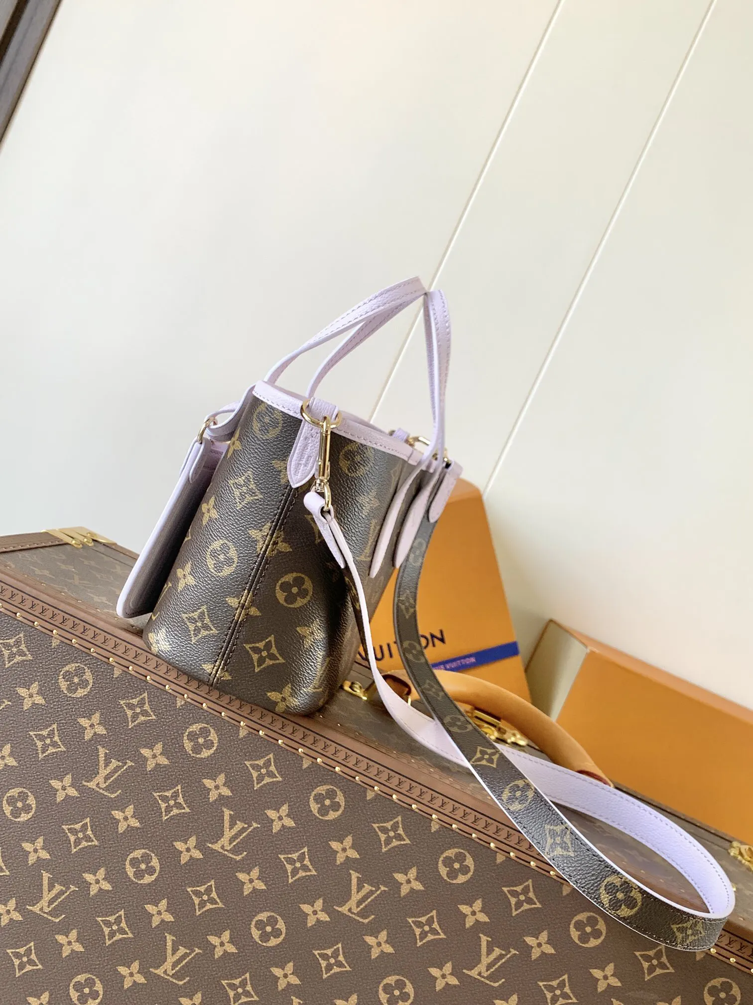 LV Neverfull 黑紫色配色 托特包 大容量通勤款 | ORBUYBAG 嵐奢包