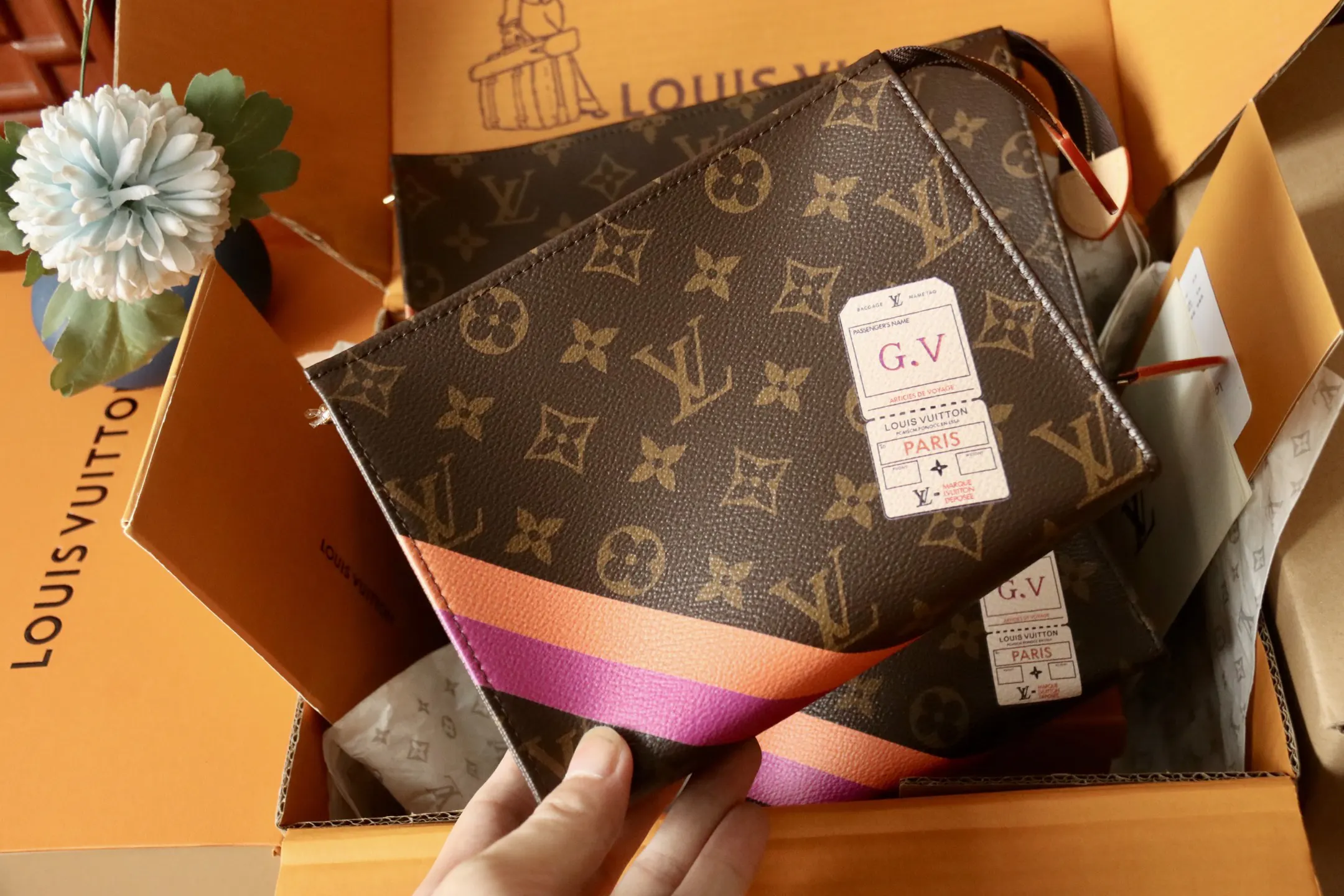 Louis Vuitton Trio 老花化妆包 实拍款01