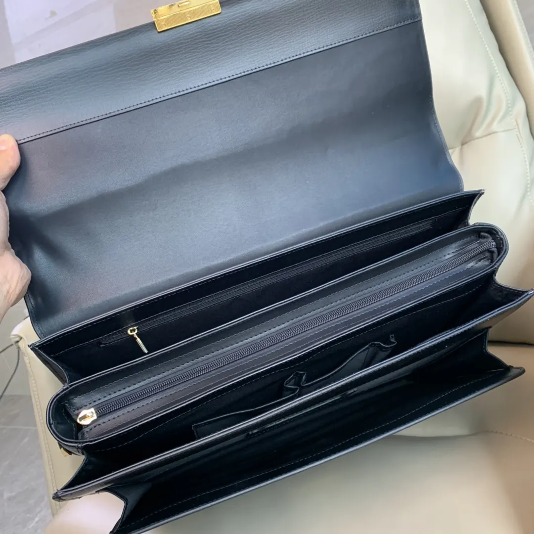 Black Briefcase Business Commuter Leather Image 9 Black Briefcase Business Commuter Leather Image 9