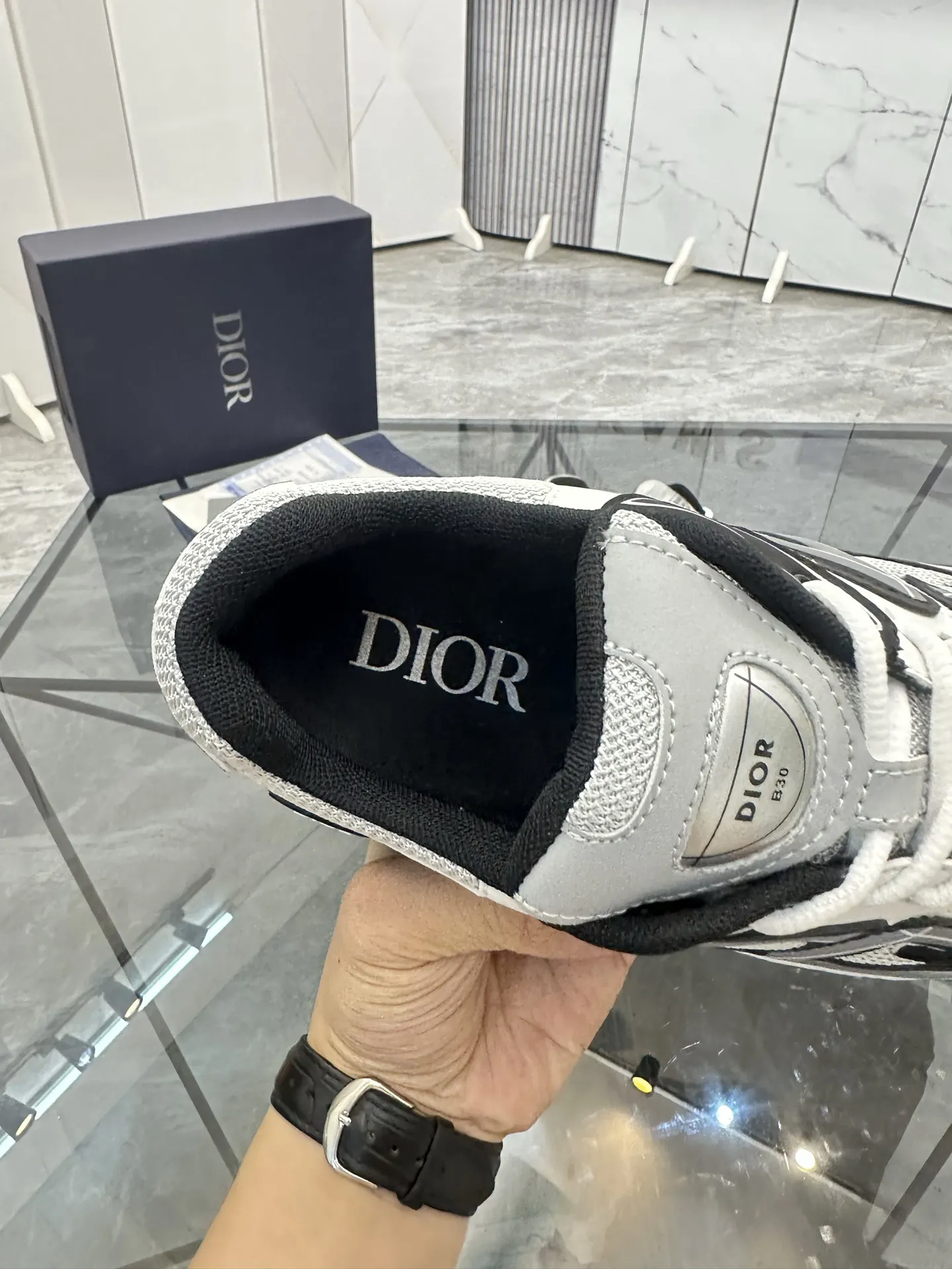 Dior 黑色 皮革 运动鞋