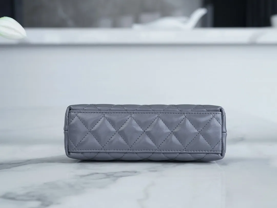 CHANEL 黑色 灰色 羊皮 手提包 通勤手提款