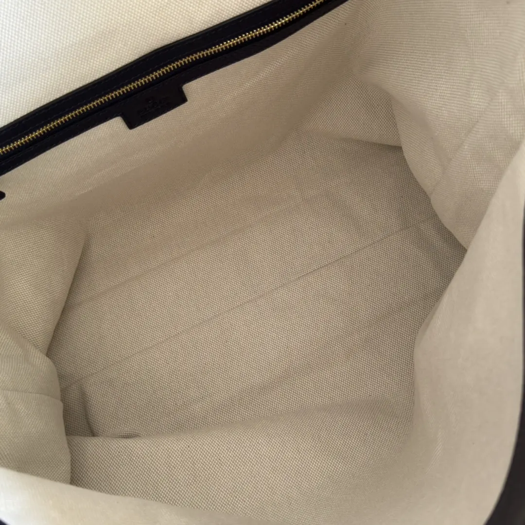 Gucci 黑色 蓝色 牛皮 腋下包 复古腋下背款