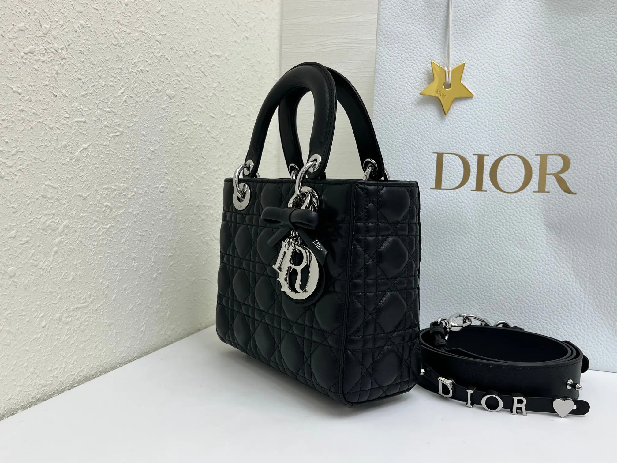 Dior My ABCDior 黑色羊皮手袋 手提斜挎