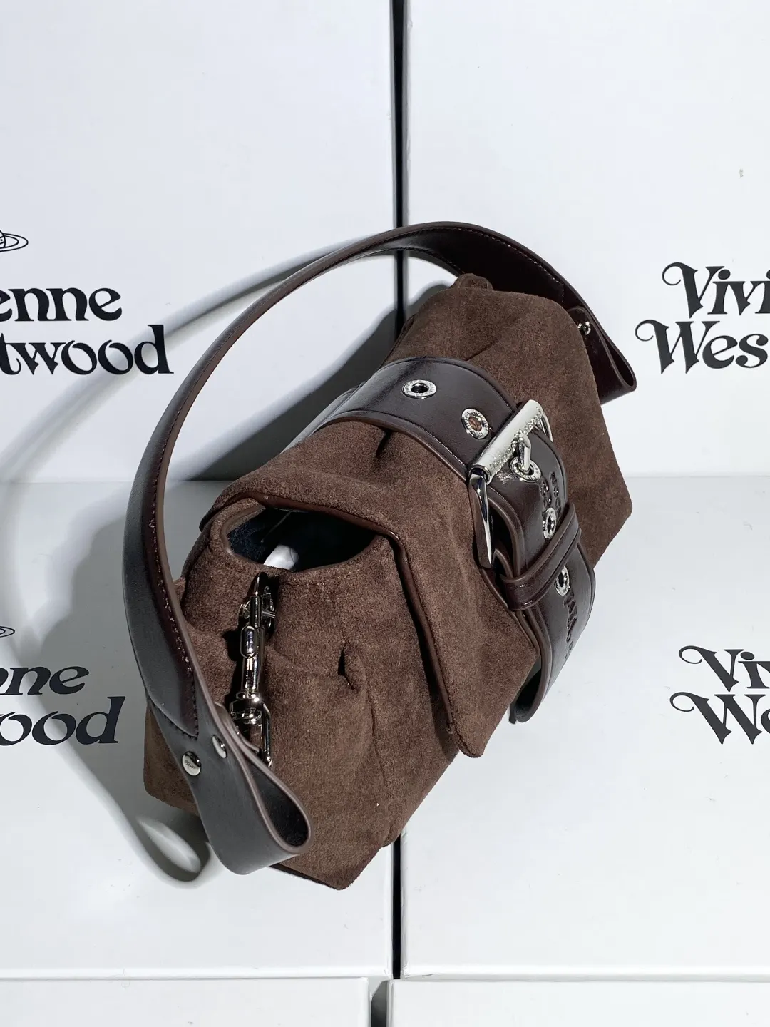 Brown Hobo Shoulder Bag Vintage