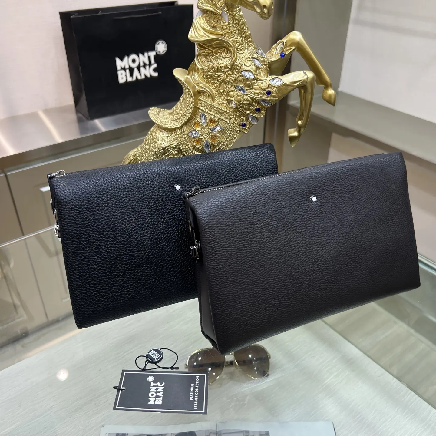 MONTBLANC万宝龙 黑 万宝 手拿包 精致手拿款