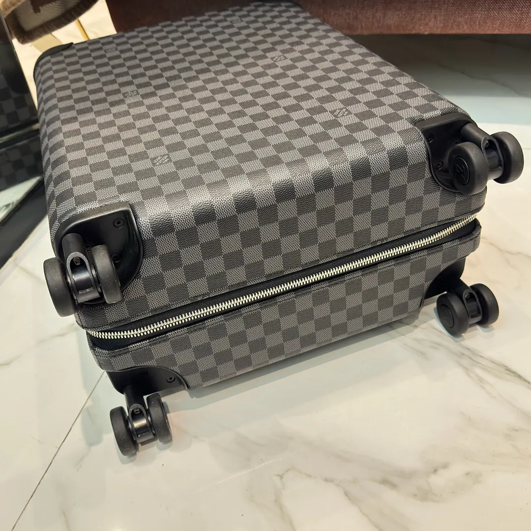 Louis Vuitton Gray Suitcase Travel Lightweight Canvas